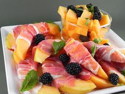 cantaloupe and blackberries